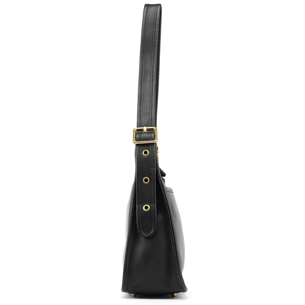9966 Black Leather Ergo Shoulder Bag
