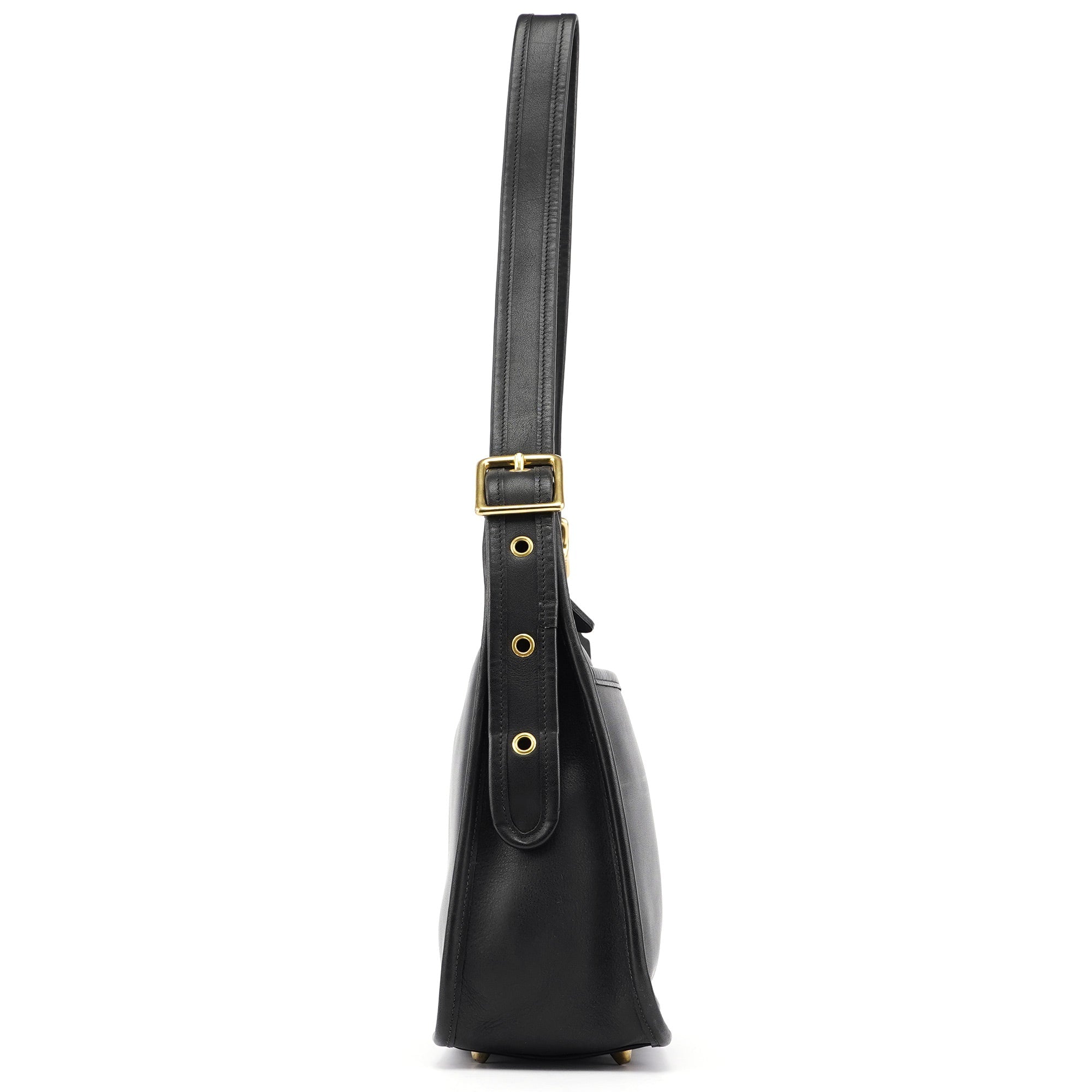 9966 Black Leather Ergo Shoulder Bag