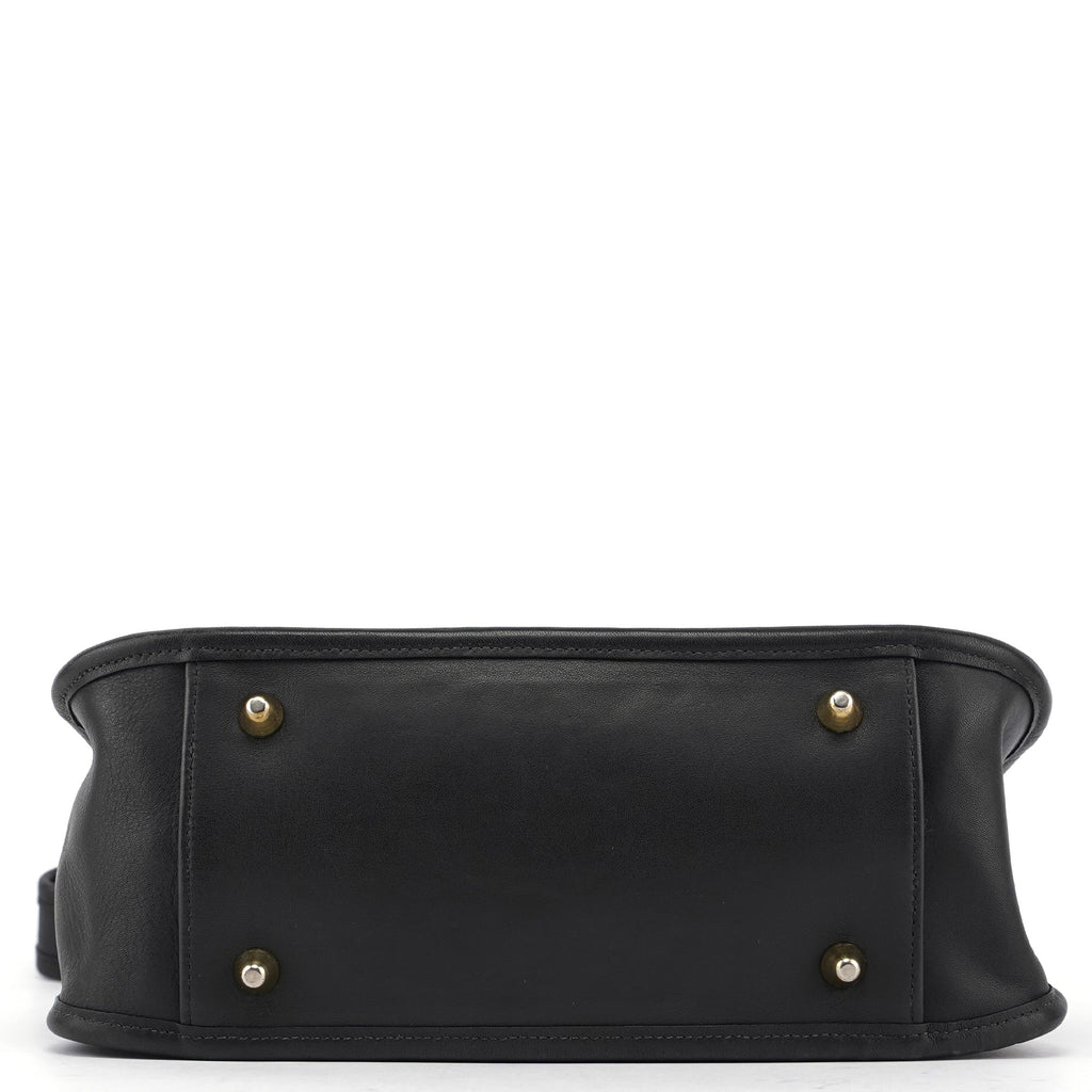 9966 Black Leather Ergo Shoulder Bag