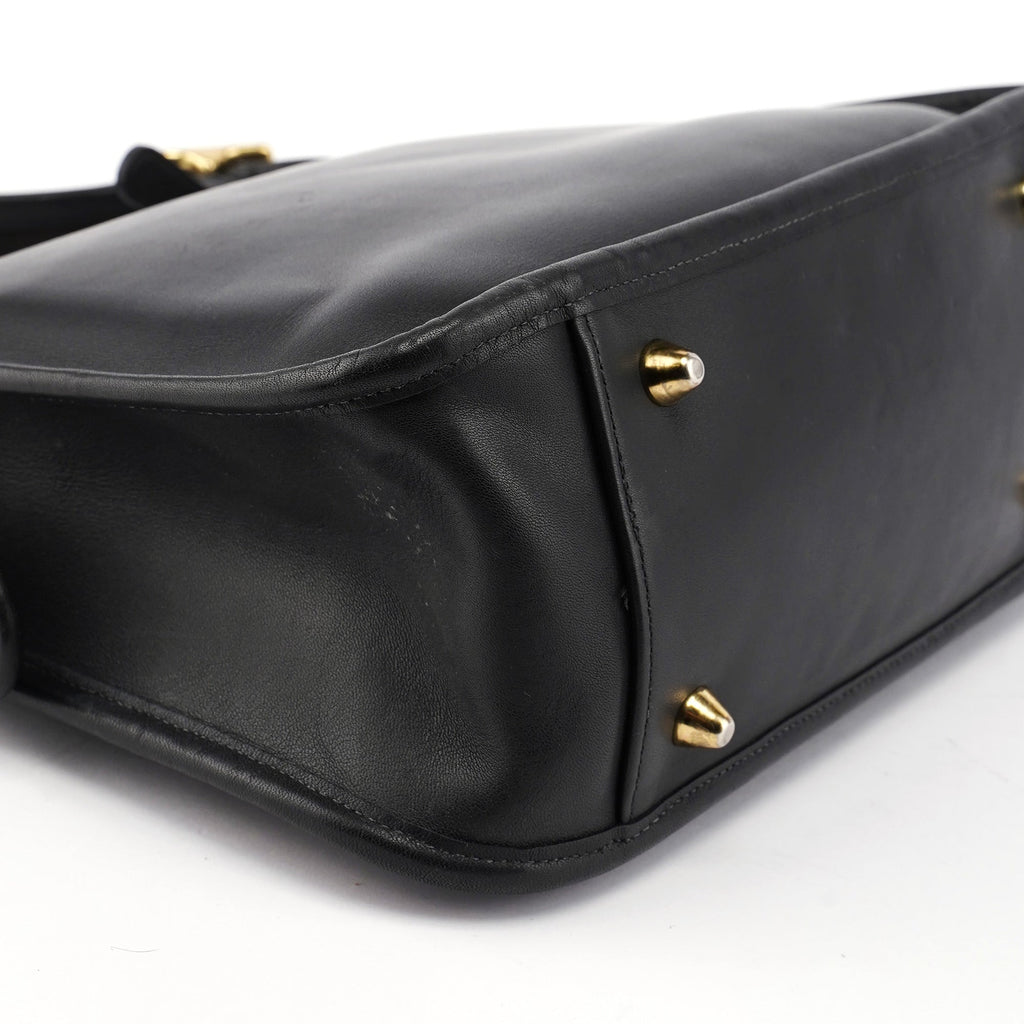9966 Black Leather Ergo Shoulder Bag