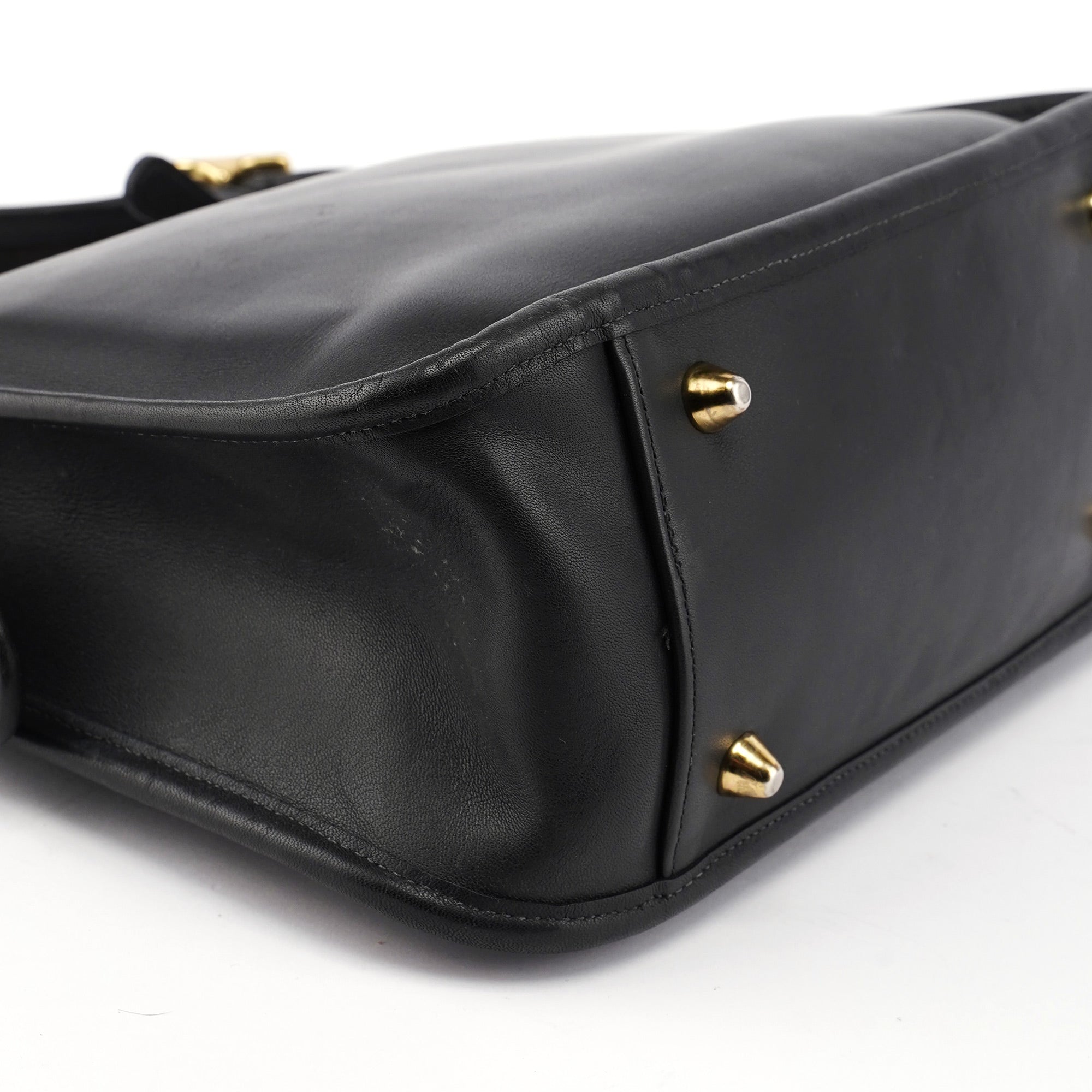 9966 Black Leather Ergo Shoulder Bag