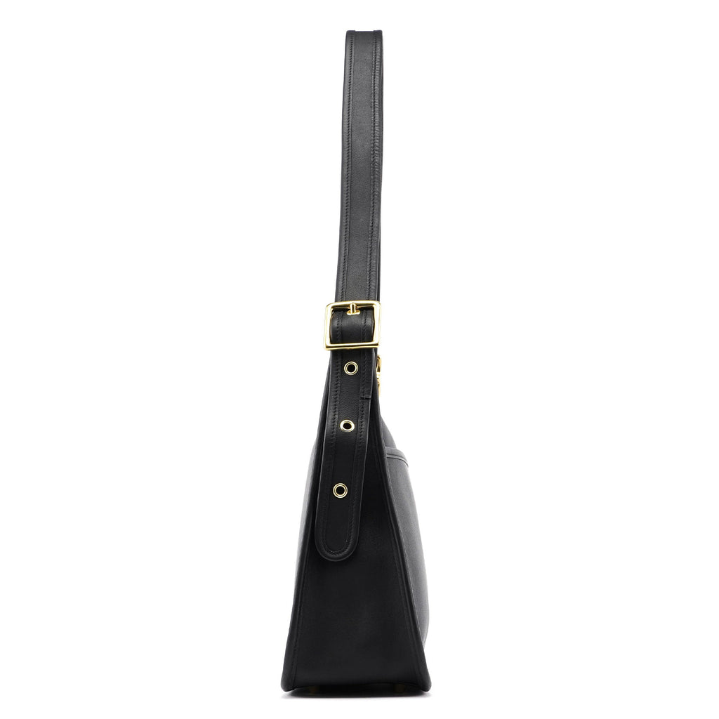 9966 Black Leather Ergo Shoulder Bag