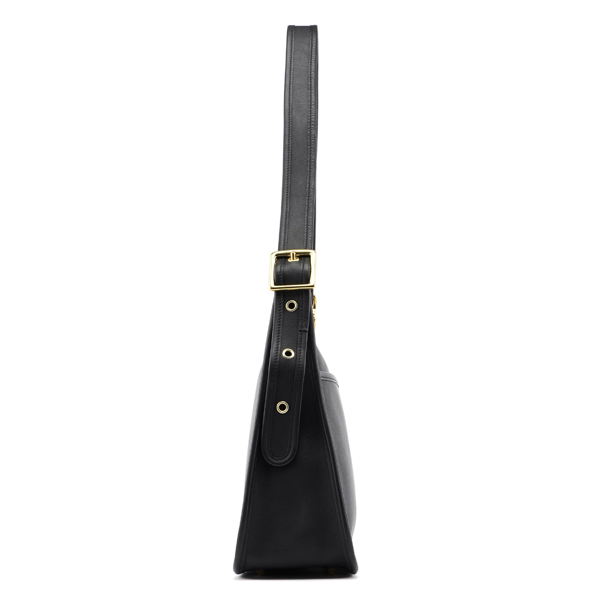 9966 Black Leather Ergo Shoulder Bag