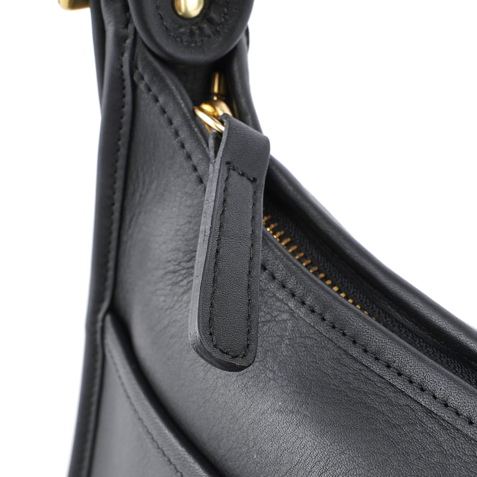 9966 Black Leather Ergo Shoulder Bag