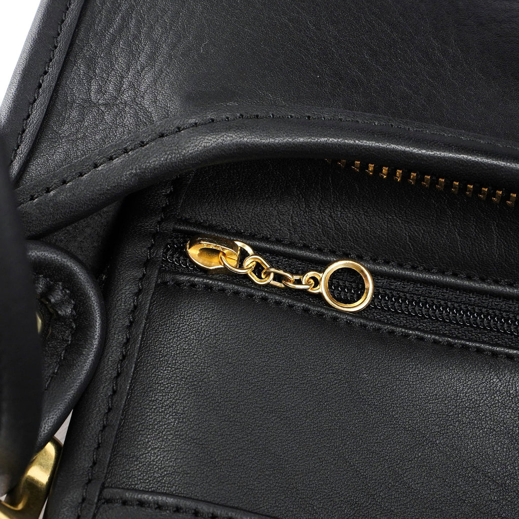 9966 Black Leather Ergo Shoulder Bag
