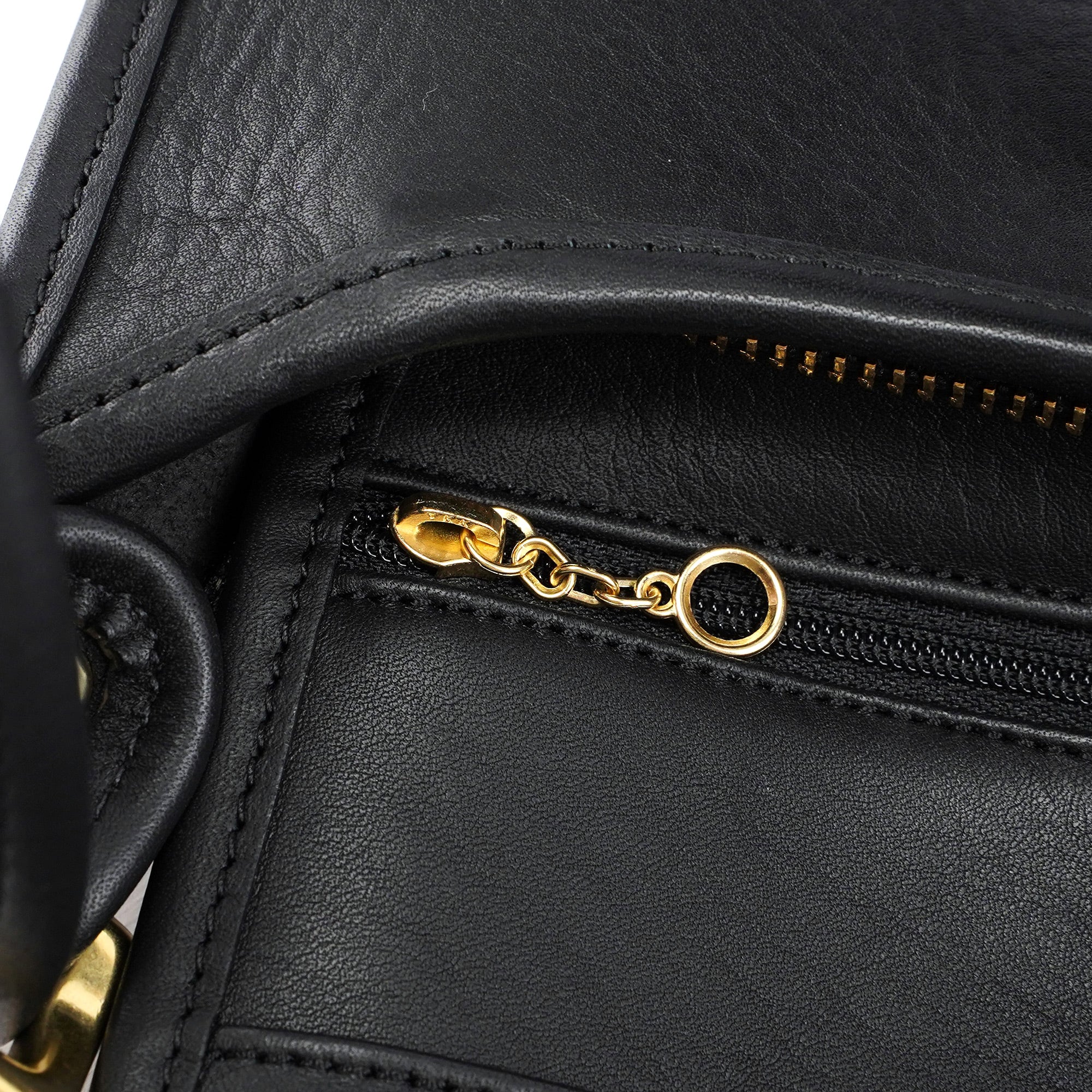 9966 Black Leather Ergo Shoulder Bag