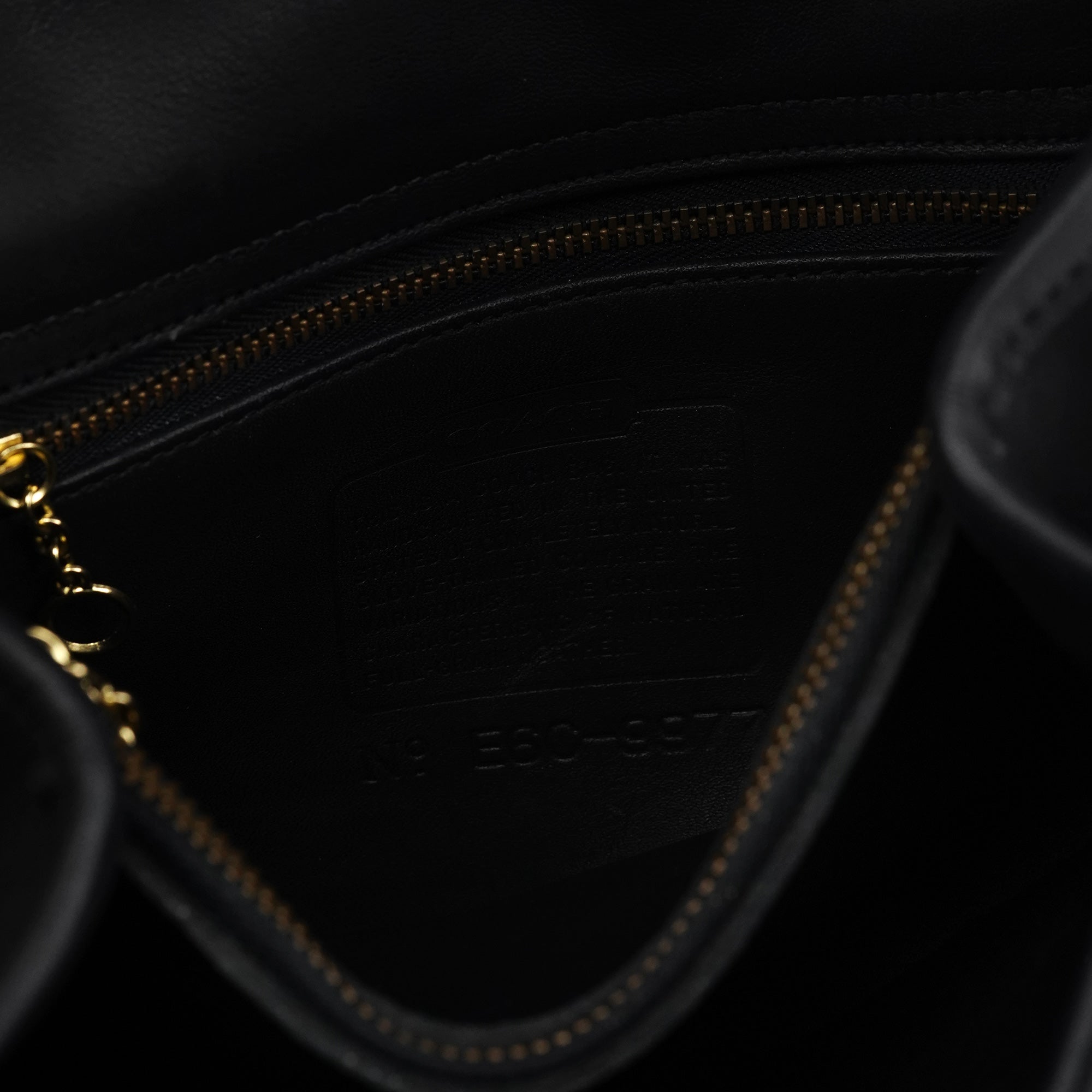 9977 Black Leather 2-Way Top Handle Bag