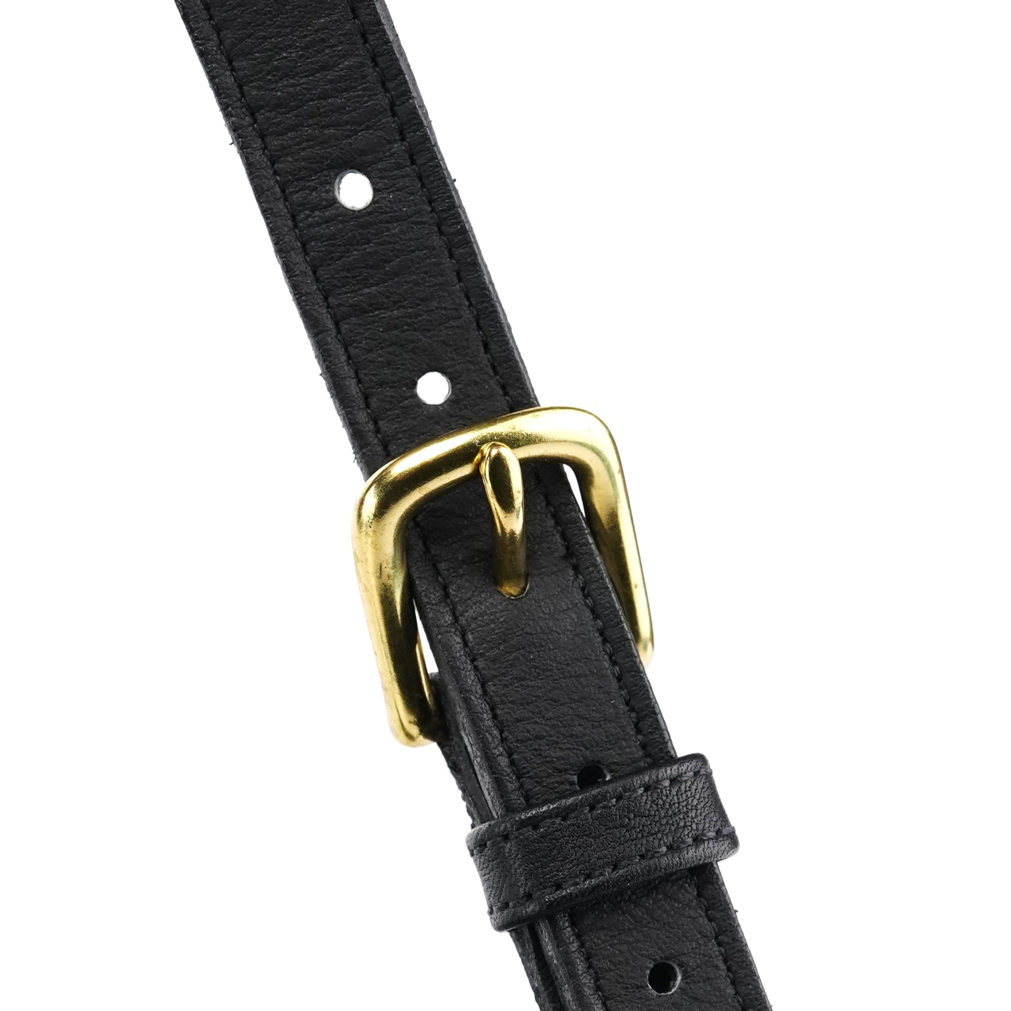 9977 Black Leather 2-Way Top Handle Bag