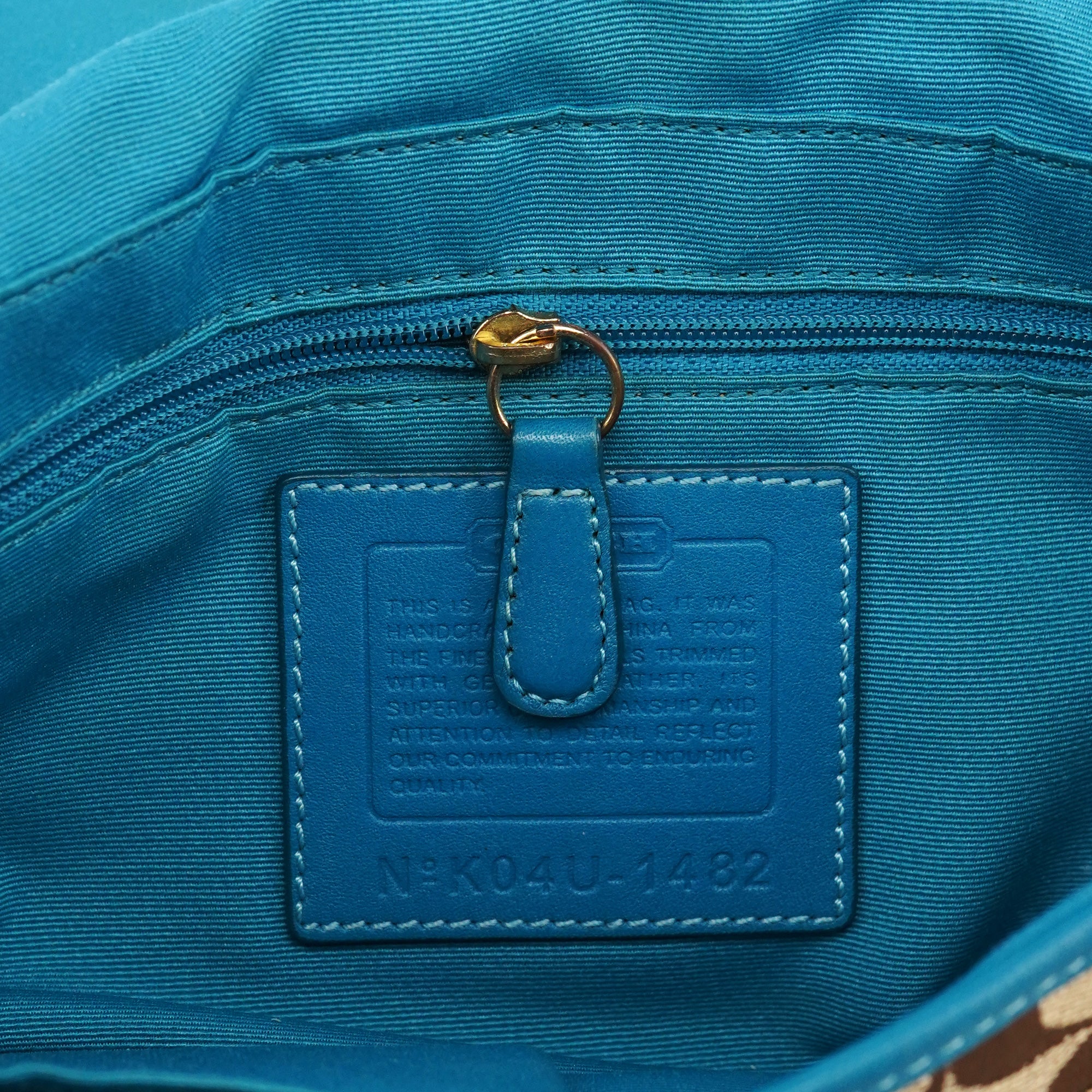 Beige Blue Signature Soho Shoulder Bag