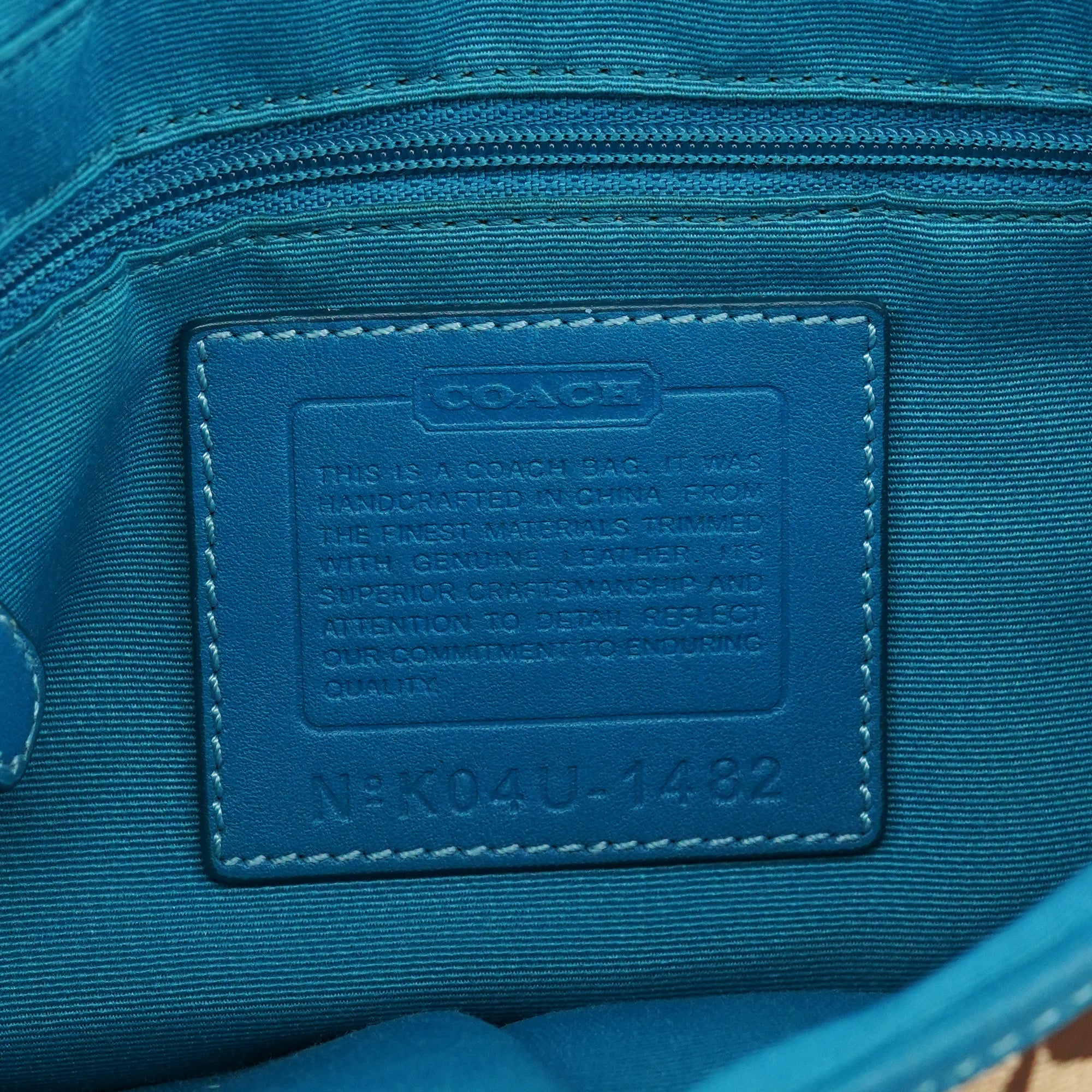 Beige Blue Signature Soho Shoulder Bag