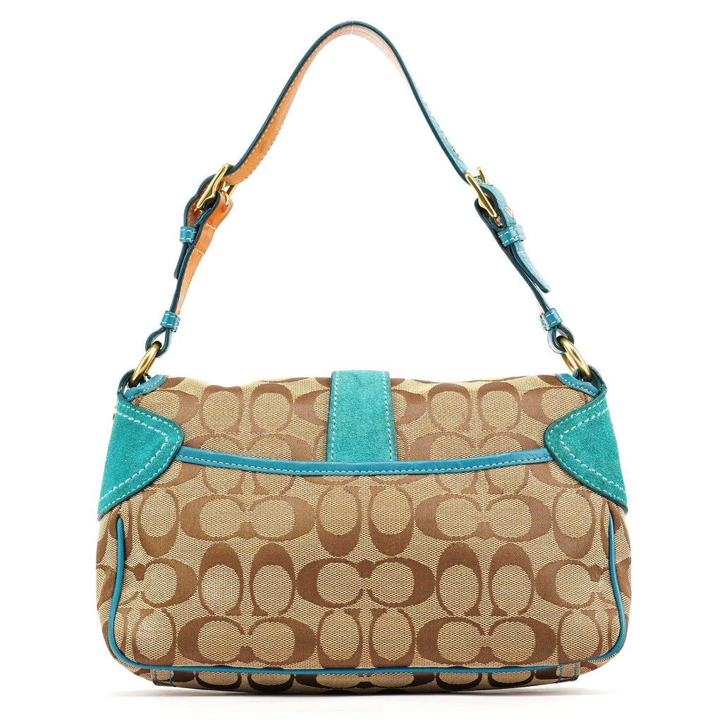 Beige Blue Signature Soho Shoulder Bag