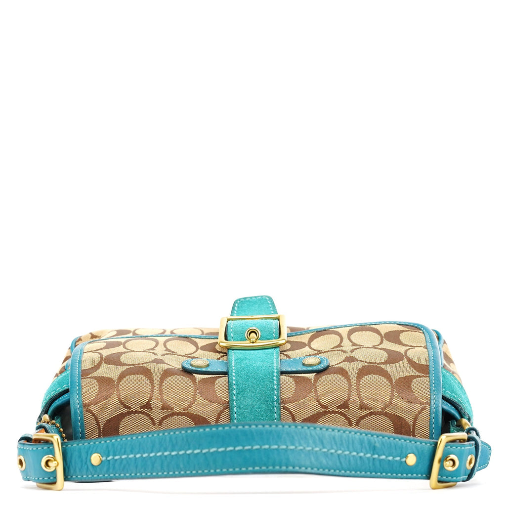 Beige Blue Signature Soho Shoulder Bag