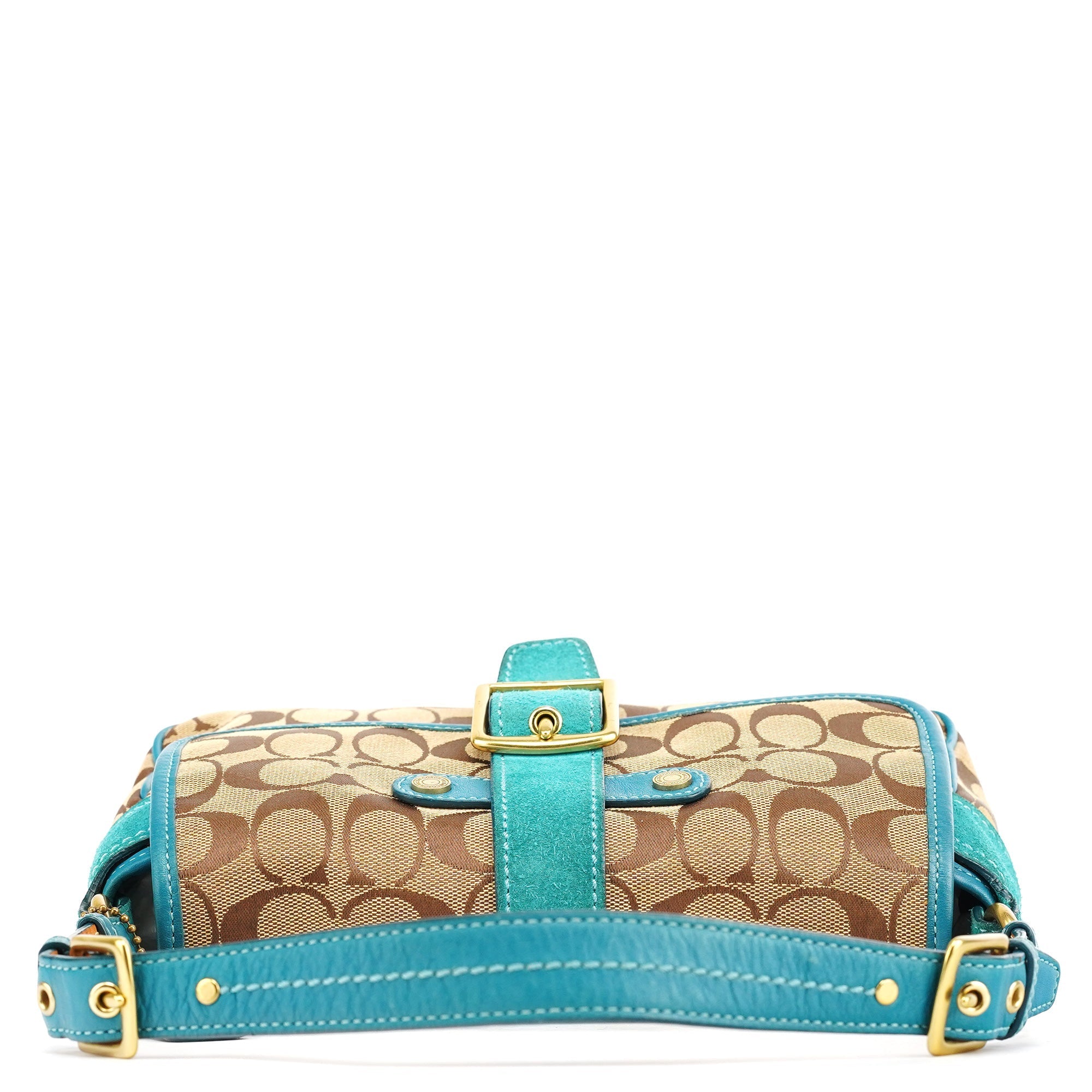 Beige Blue Signature Soho Shoulder Bag
