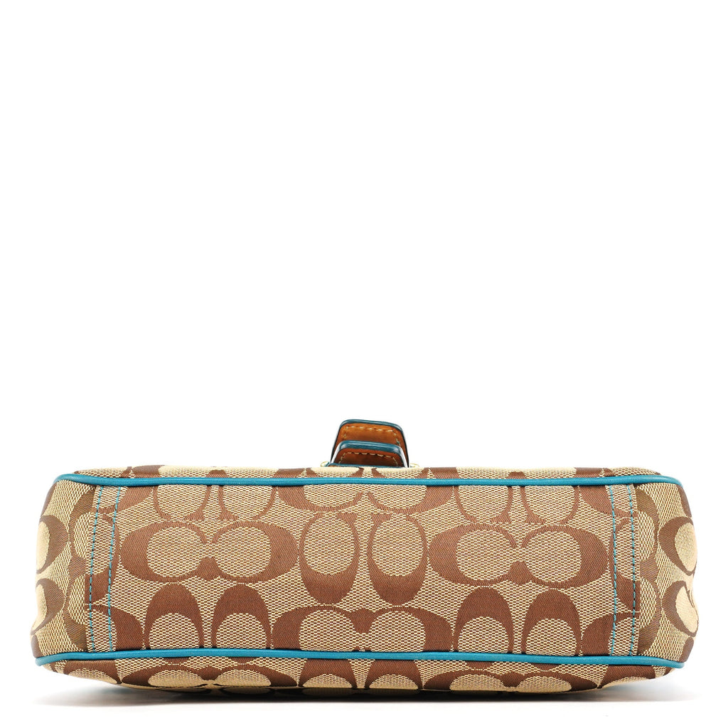 Beige Blue Signature Soho Shoulder Bag