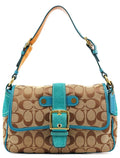 Beige Blue Signature Soho Shoulder Bag