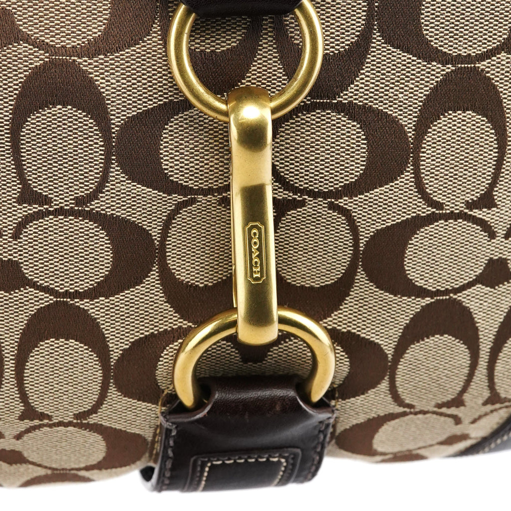 Beige Brown Signature C Shoulder Bag