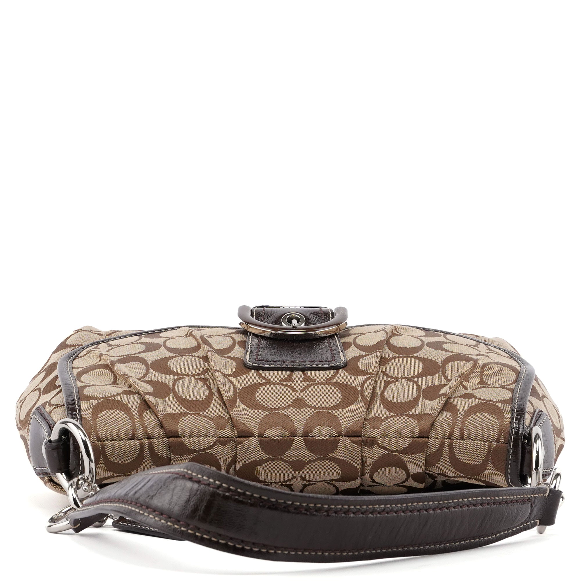 Beige Brown Signature C Soho Shoulder Bag