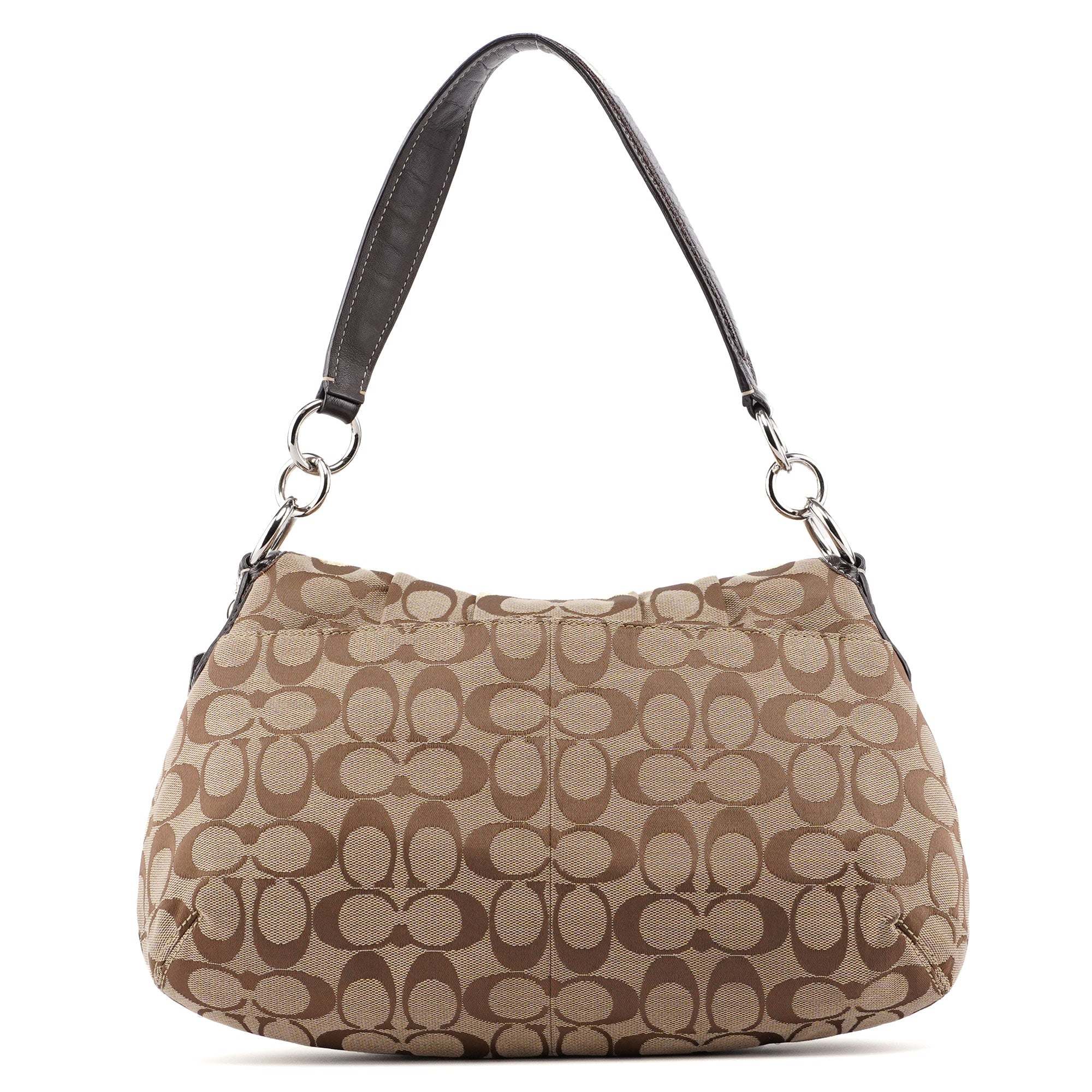 Beige Brown Signature C Soho Shoulder Bag