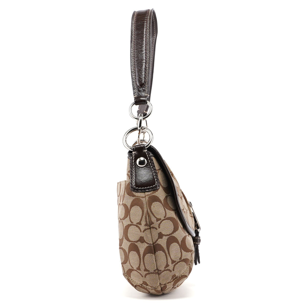 Beige Brown Signature C Soho Shoulder Bag