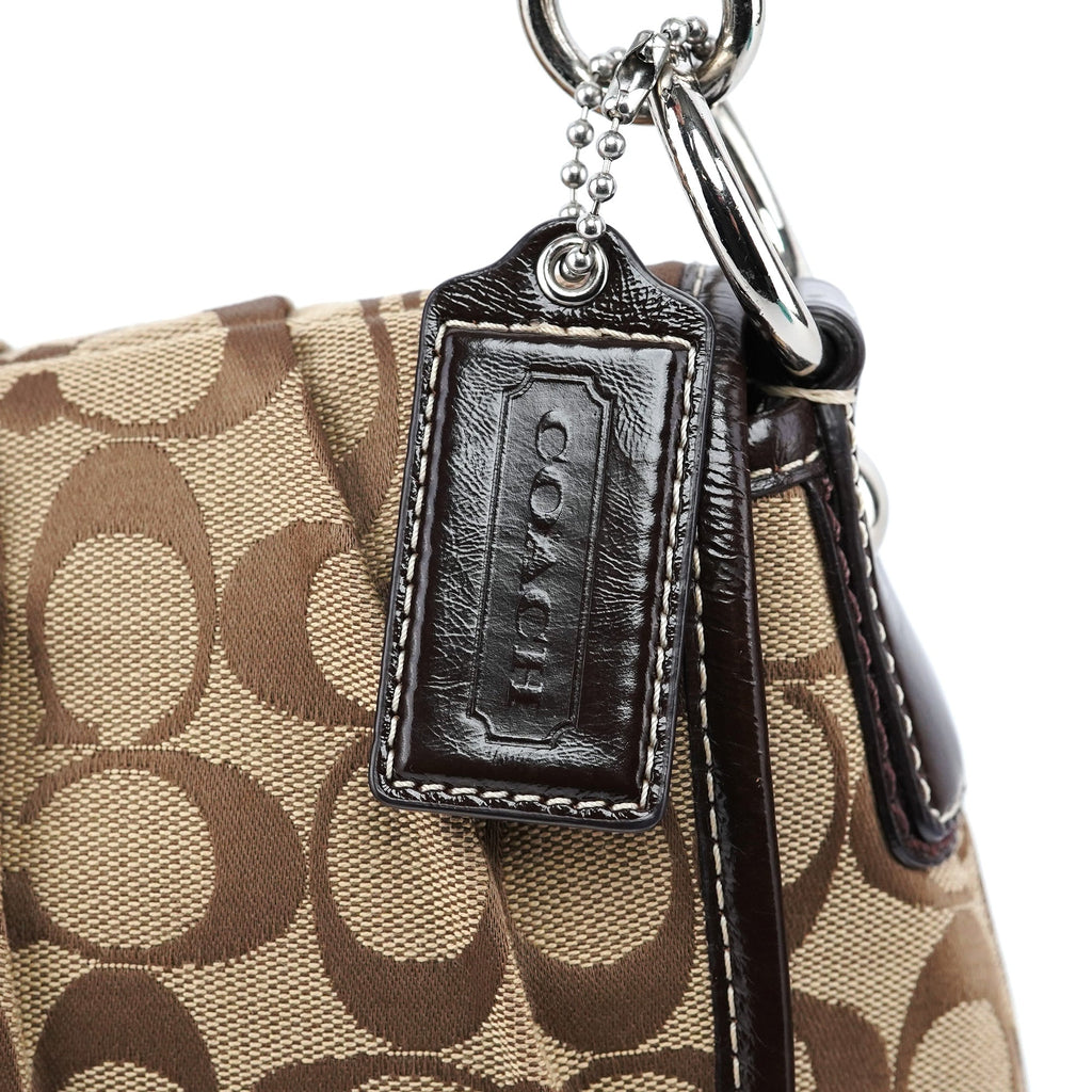 Beige Brown Signature C Soho Shoulder Bag