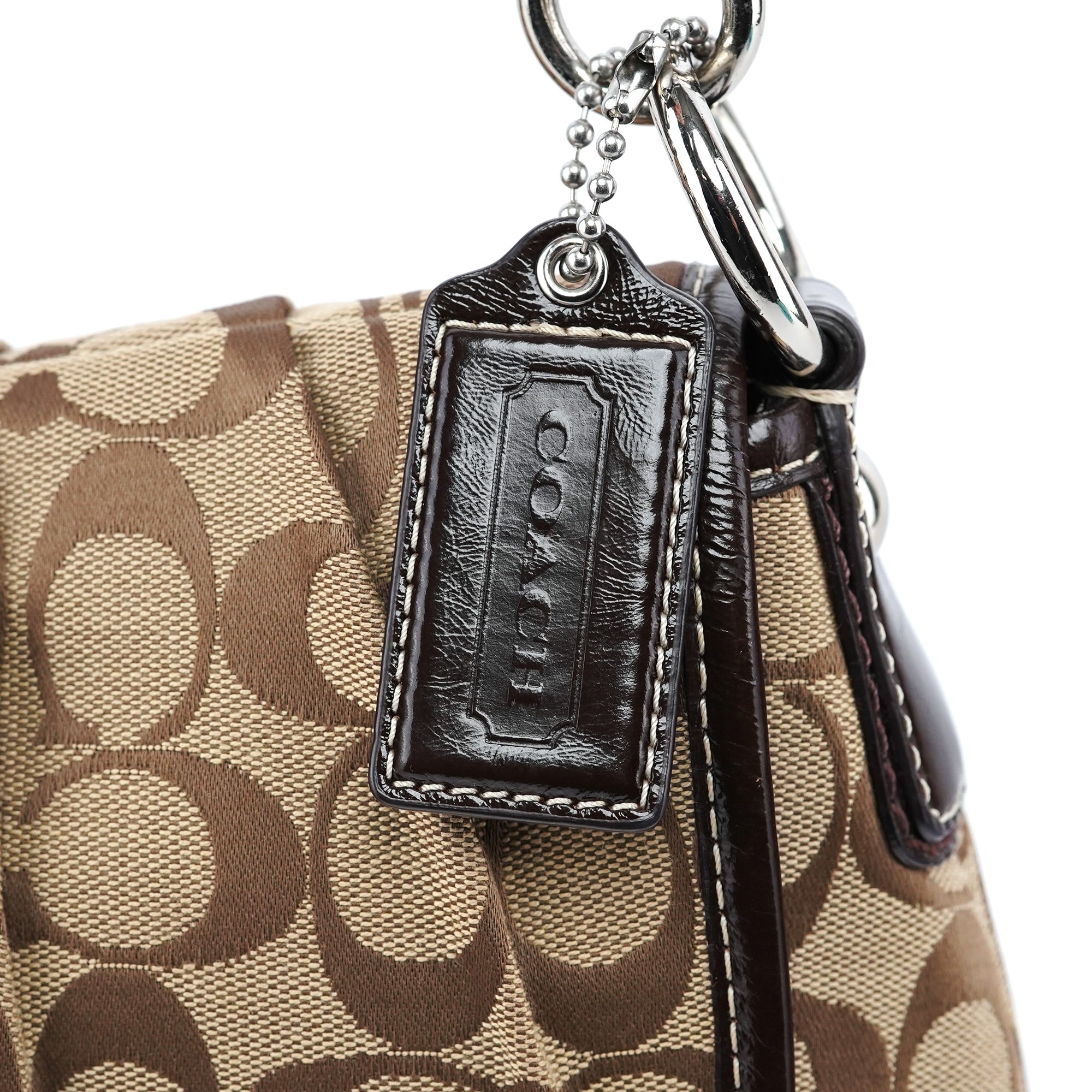 Beige Brown Signature C Soho Shoulder Bag
