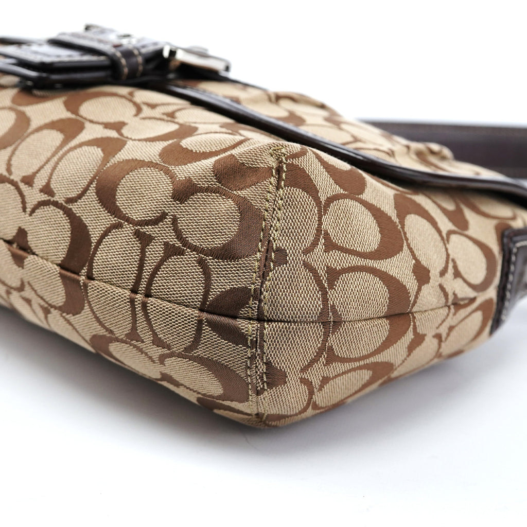 Beige Brown Signature C Soho Shoulder Bag