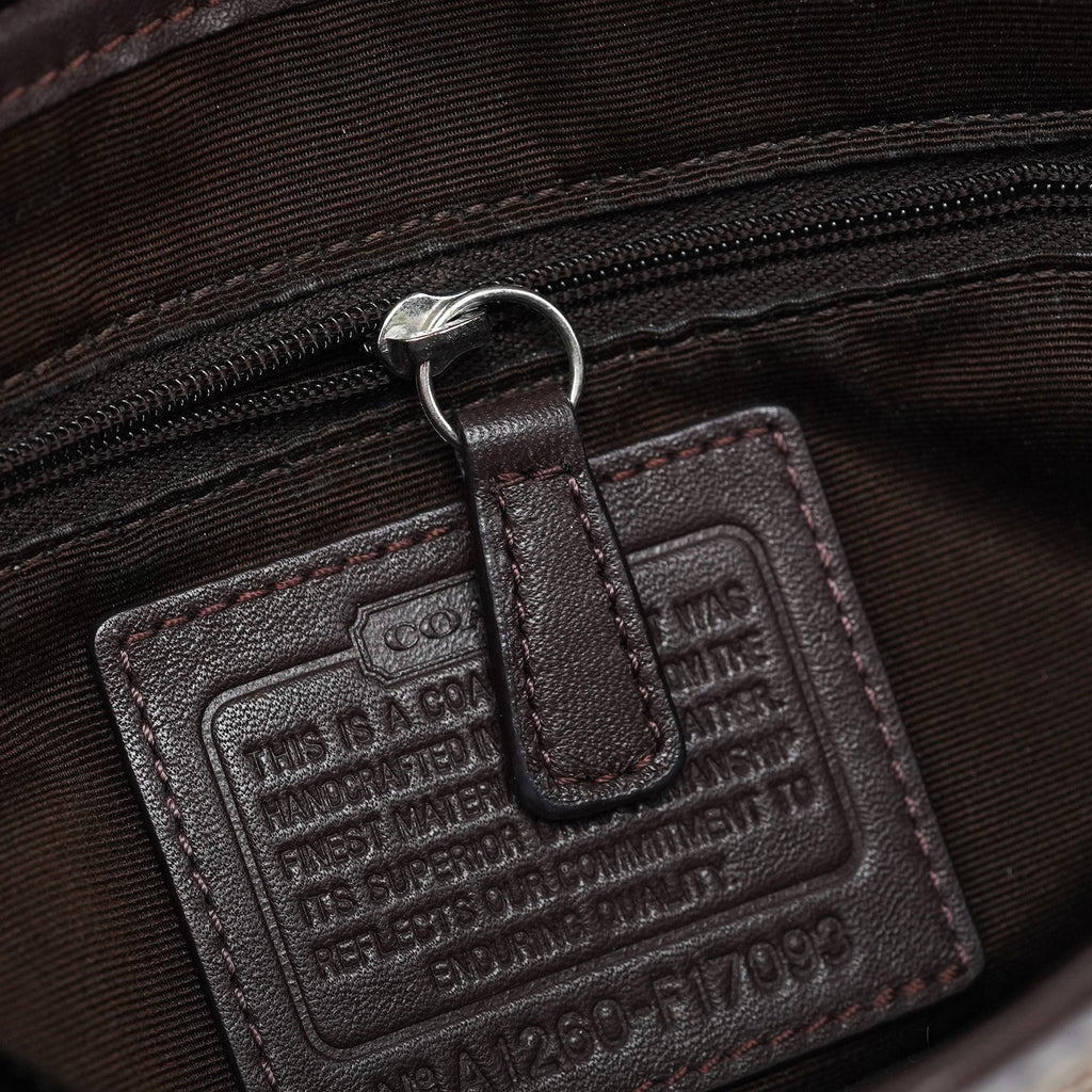 Beige Brown Signature C Soho Shoulder Bag