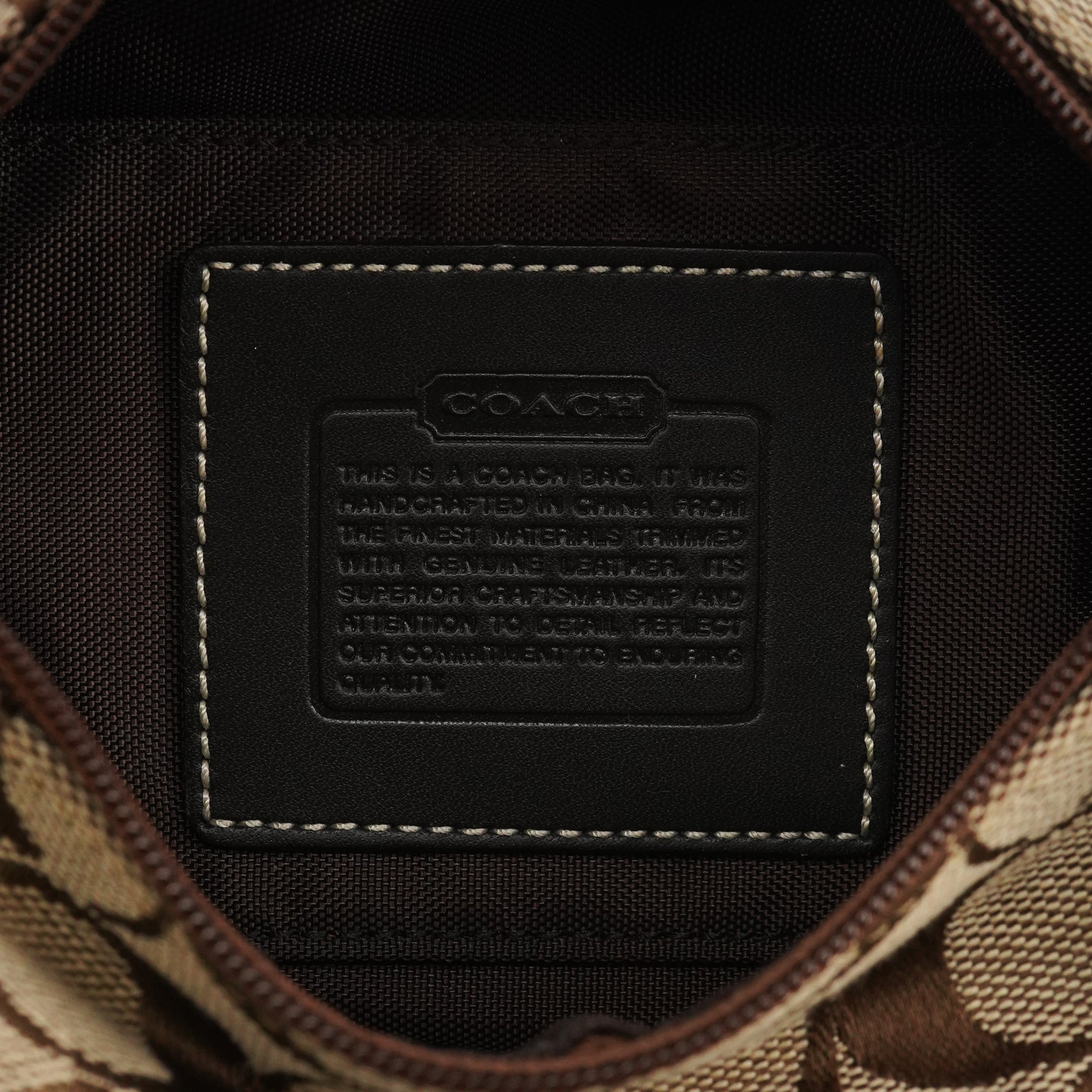 Beige Brown Signature Canvas Mini Bag