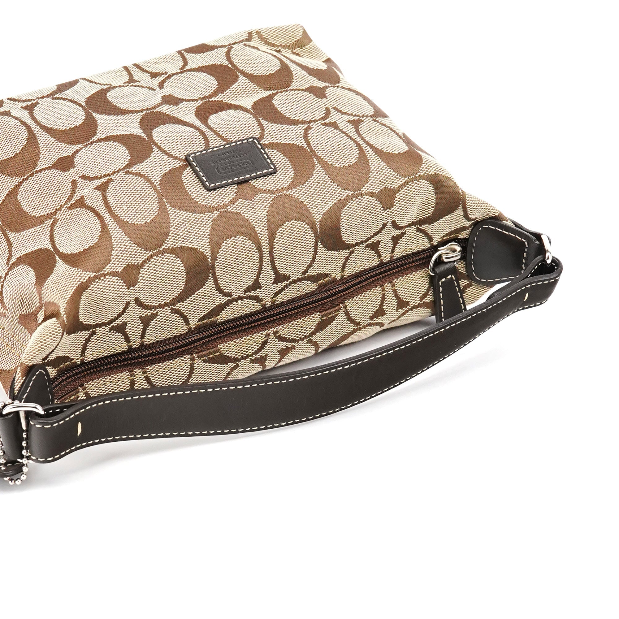 Beige Brown Signature Canvas Mini Bag