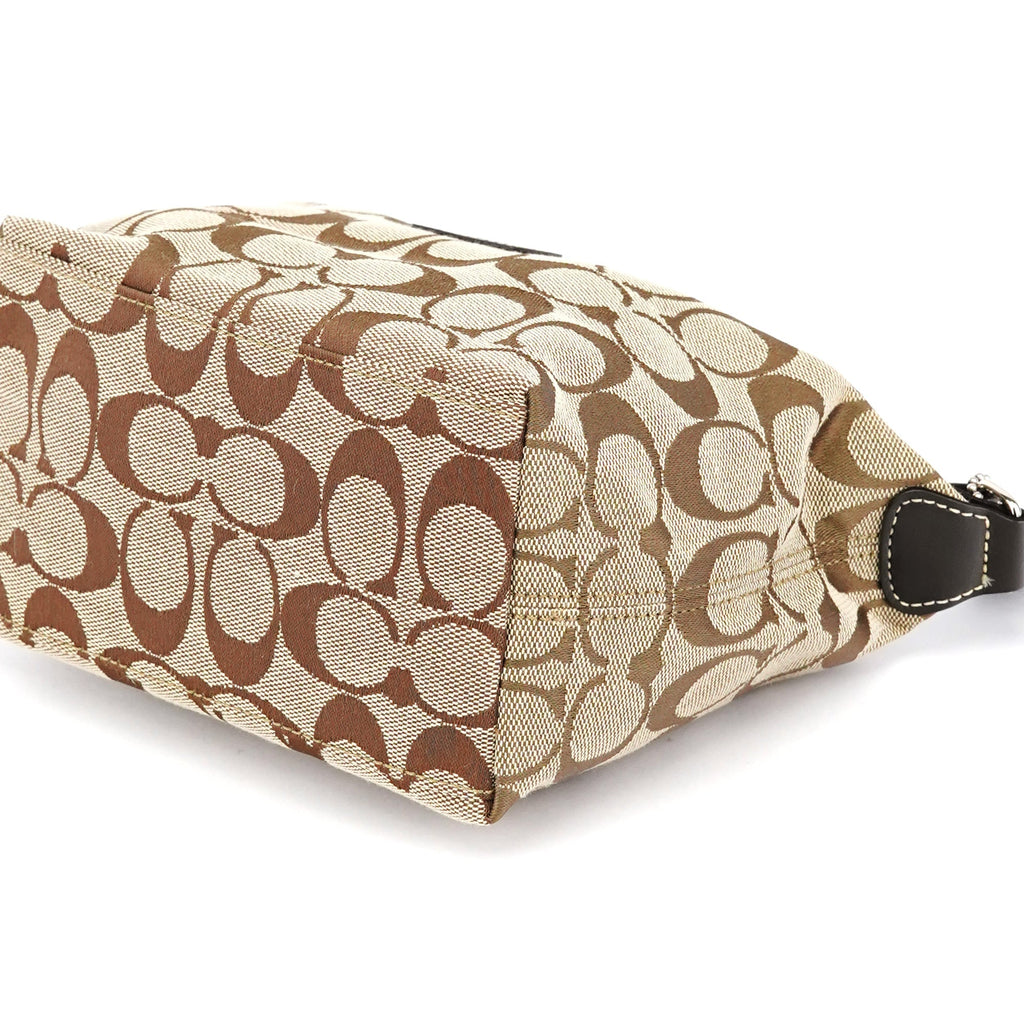 Beige Brown Signature Canvas Mini Bag