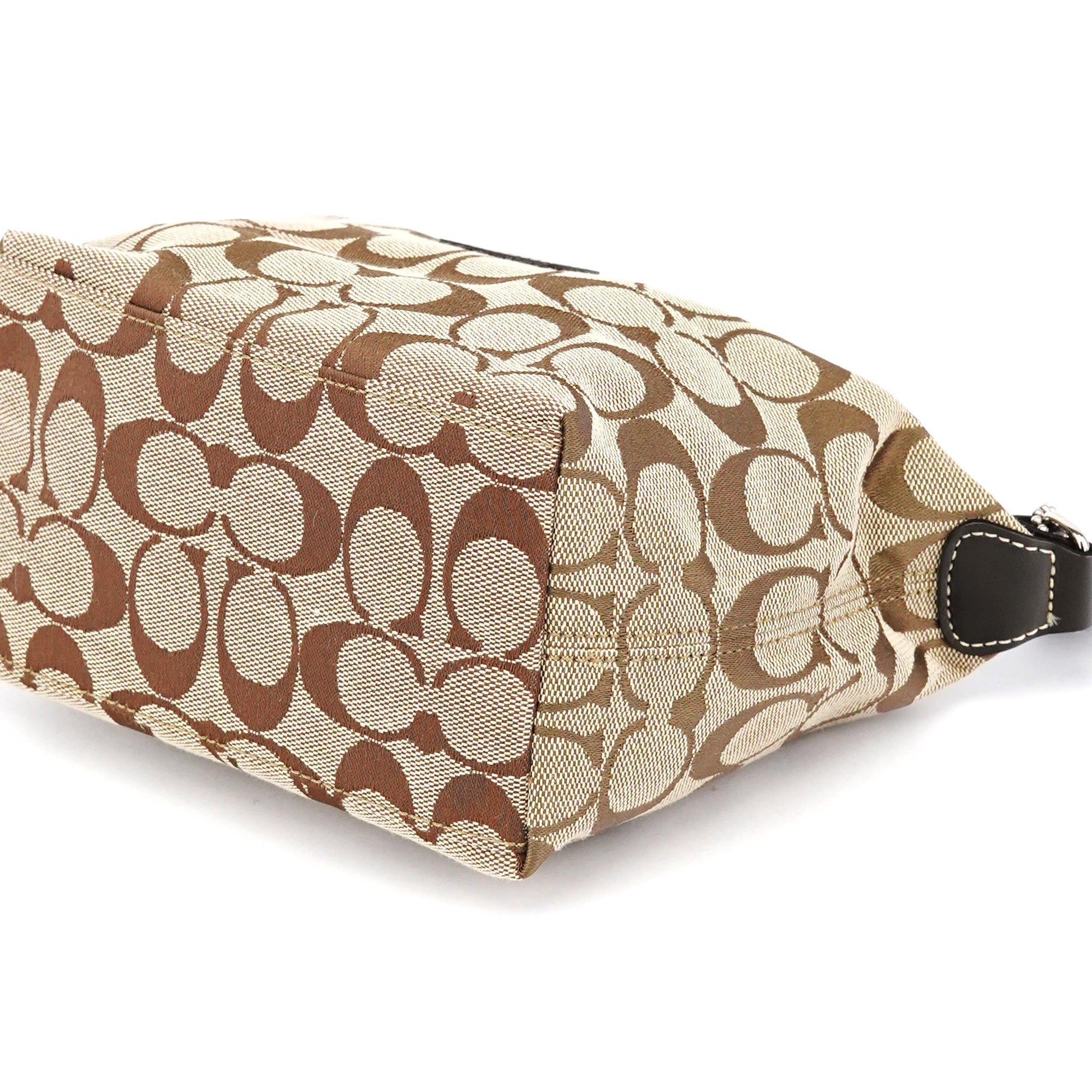 Beige Brown Signature Canvas Mini Bag