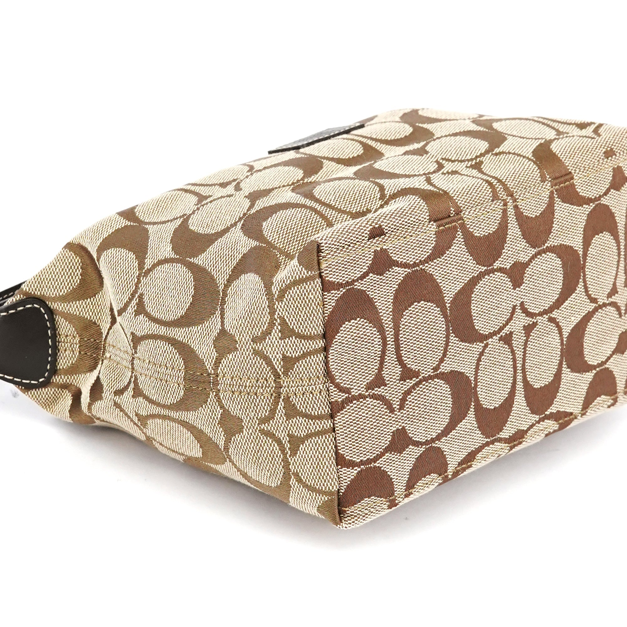 Beige Brown Signature Canvas Mini Bag