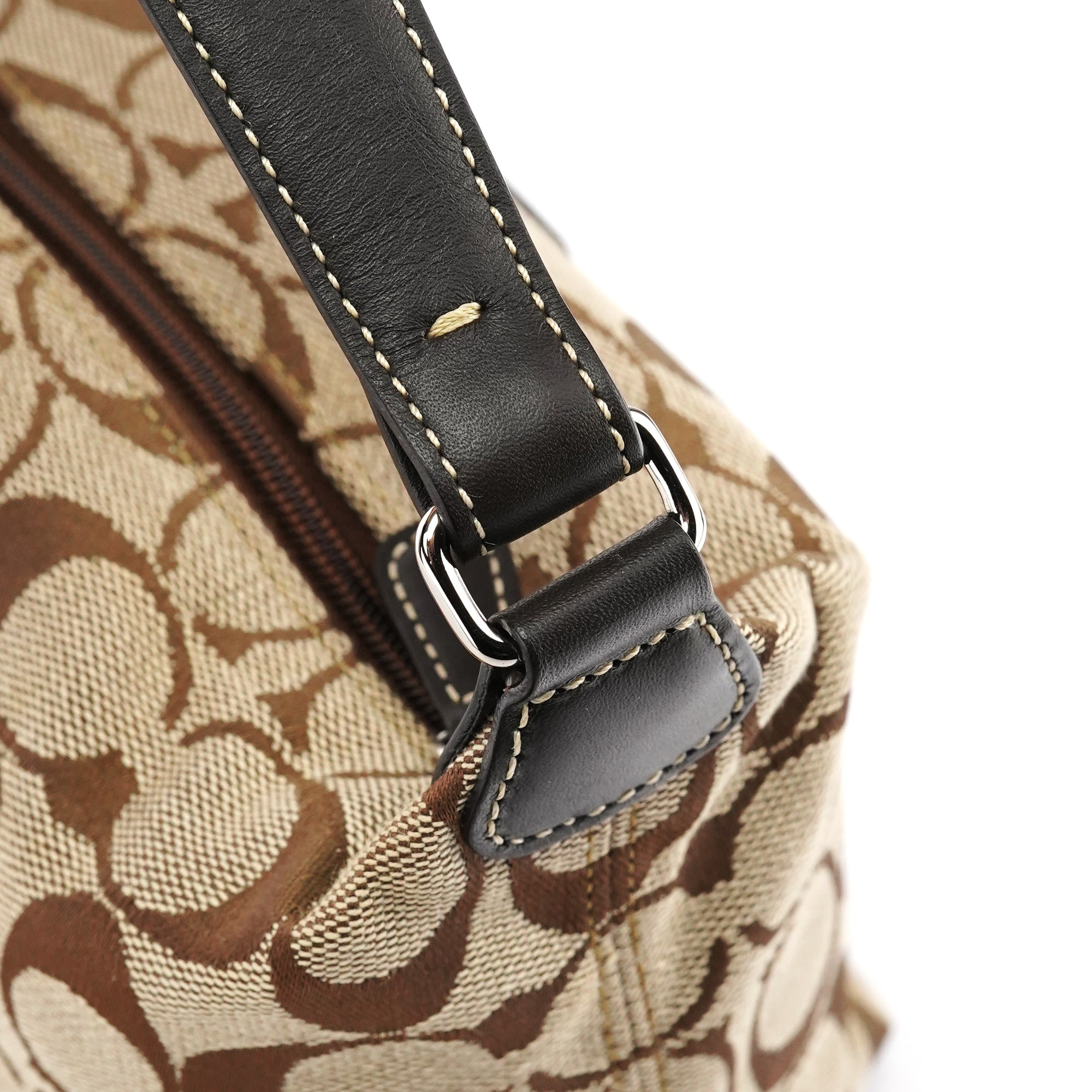 Beige Brown Signature Canvas Mini Bag