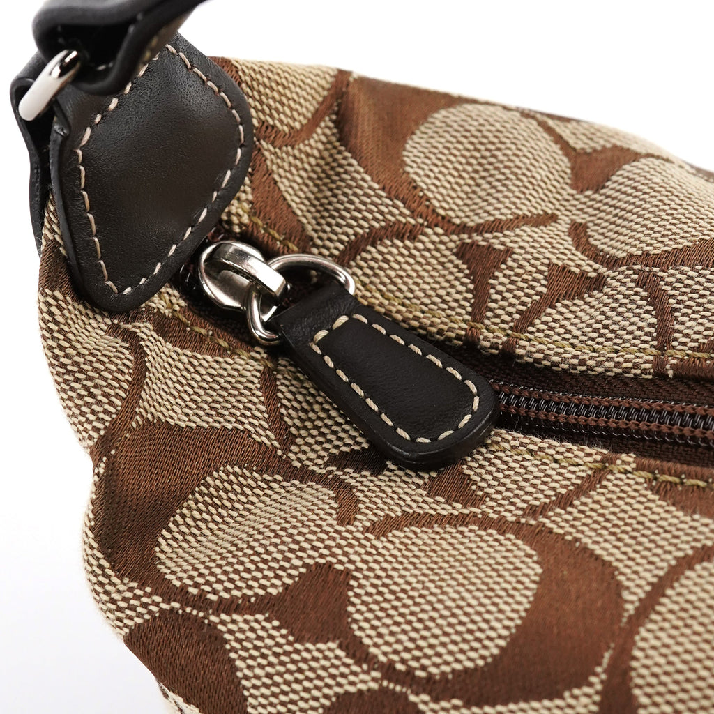 Beige Brown Signature Canvas Mini Bag