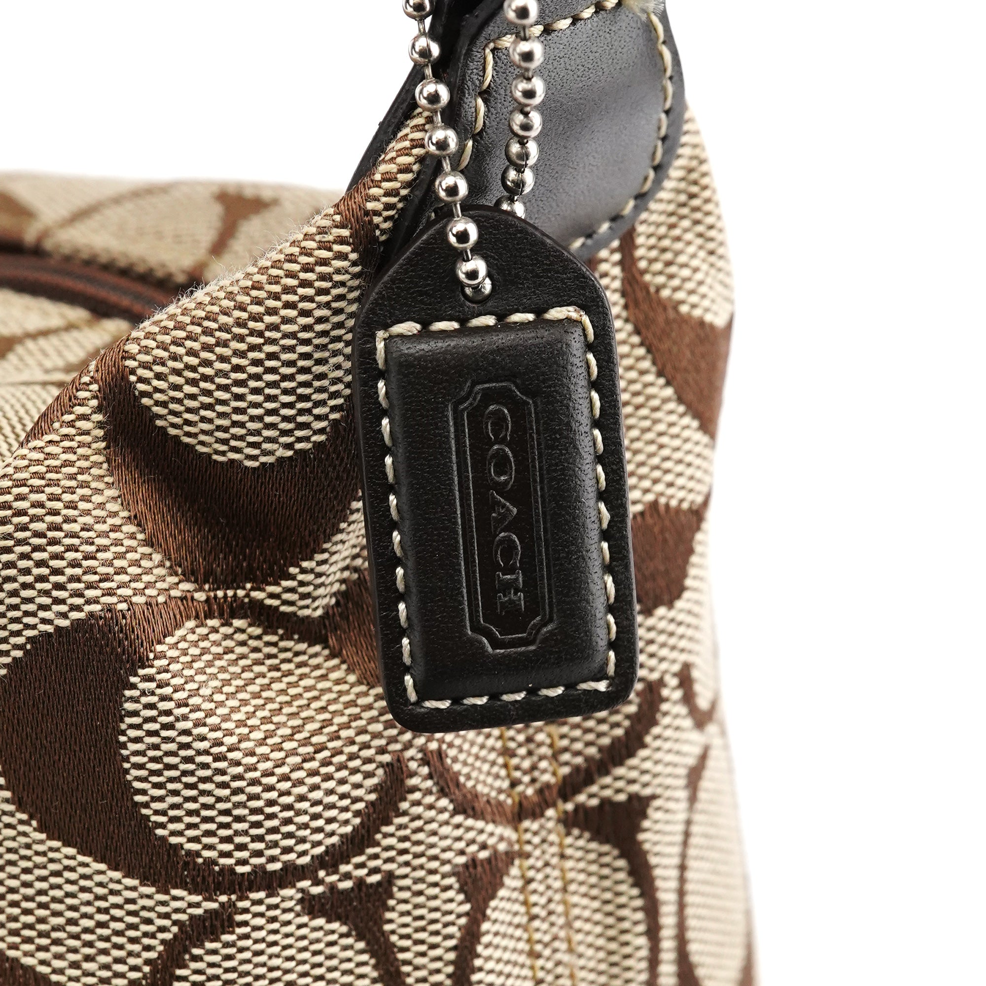Beige Brown Signature Canvas Mini Bag