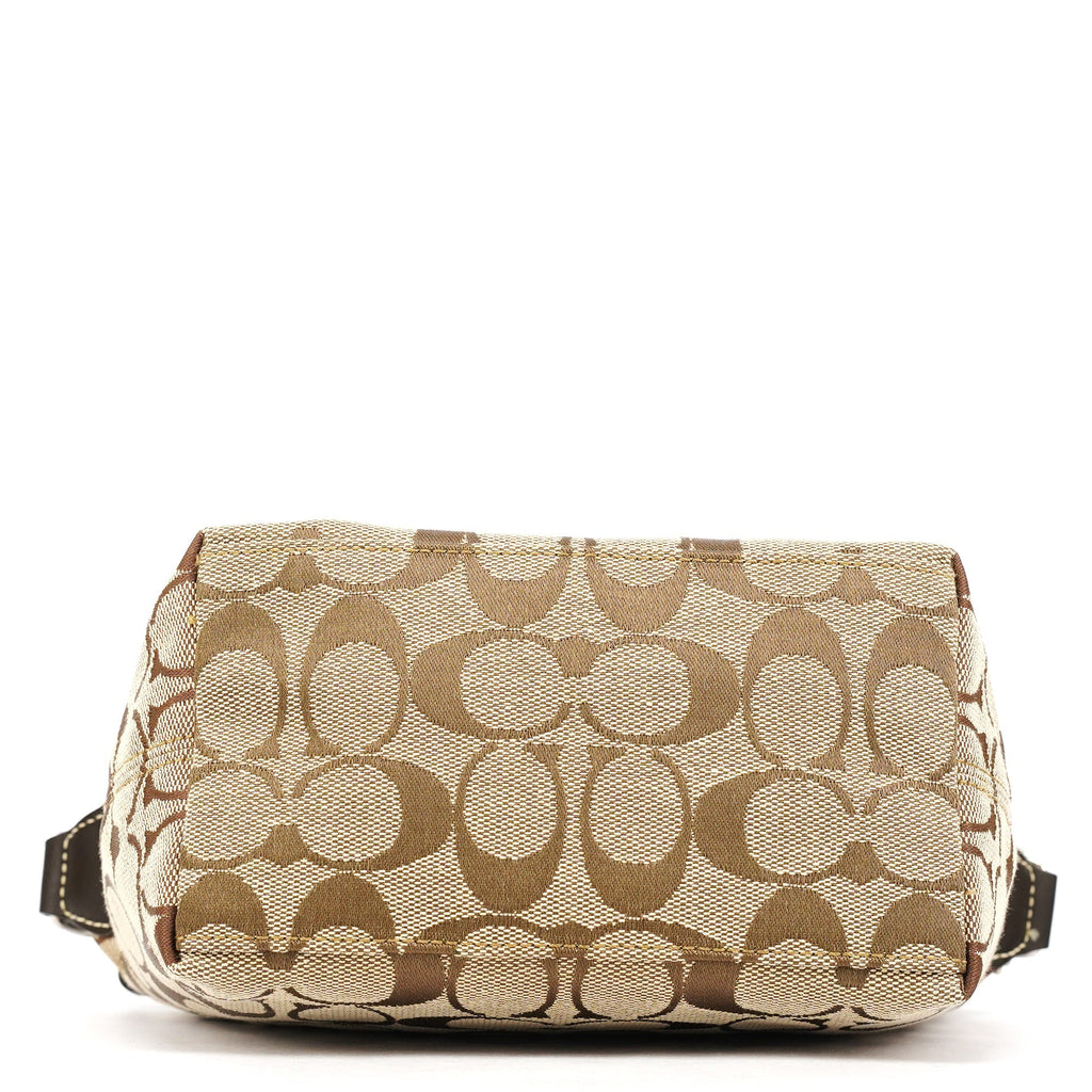 Beige Brown Signature Canvas Mini Bag