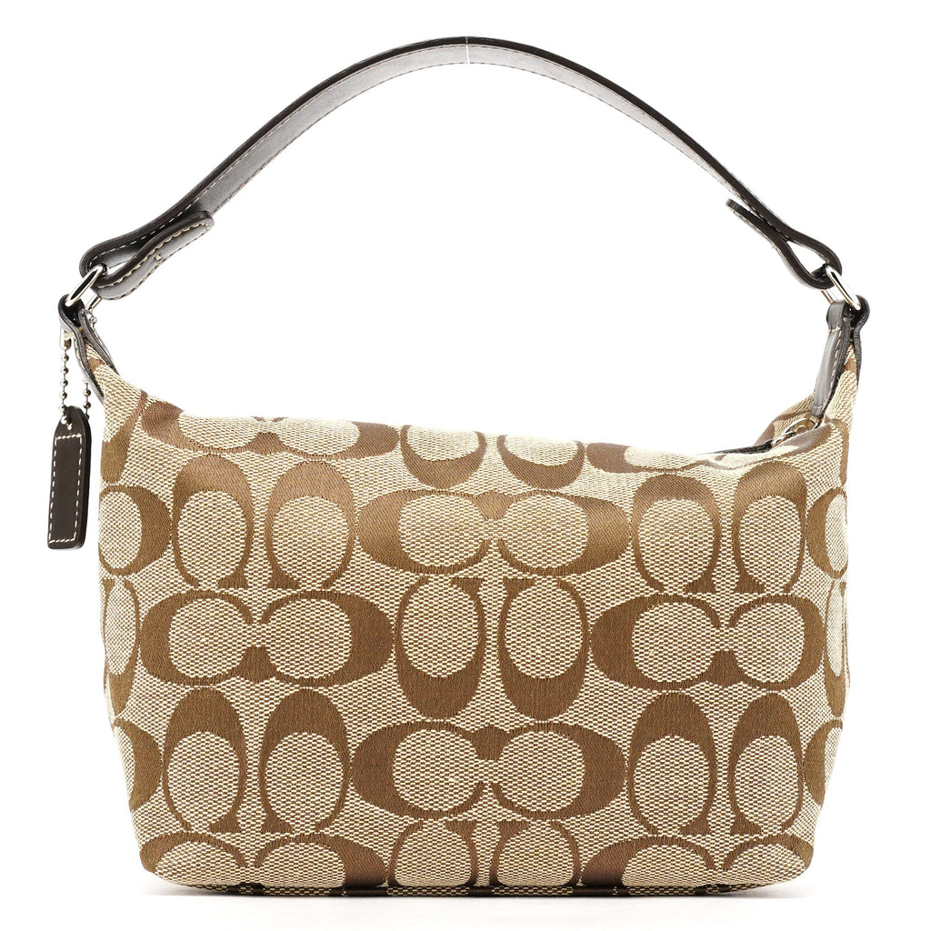 Beige Brown Signature Canvas Mini Bag