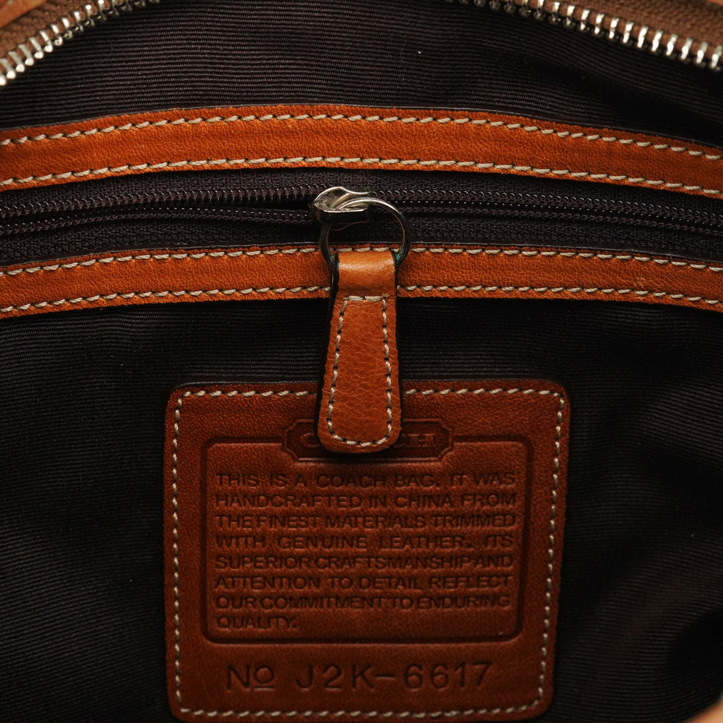 Beige Brown Signature Canvas Shoulder Bag