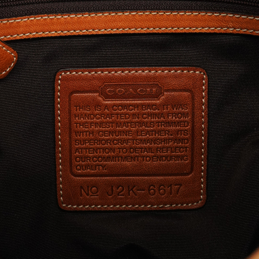 Beige Brown Signature Canvas Shoulder Bag