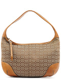 Beige Brown Signature Canvas Shoulder Bag