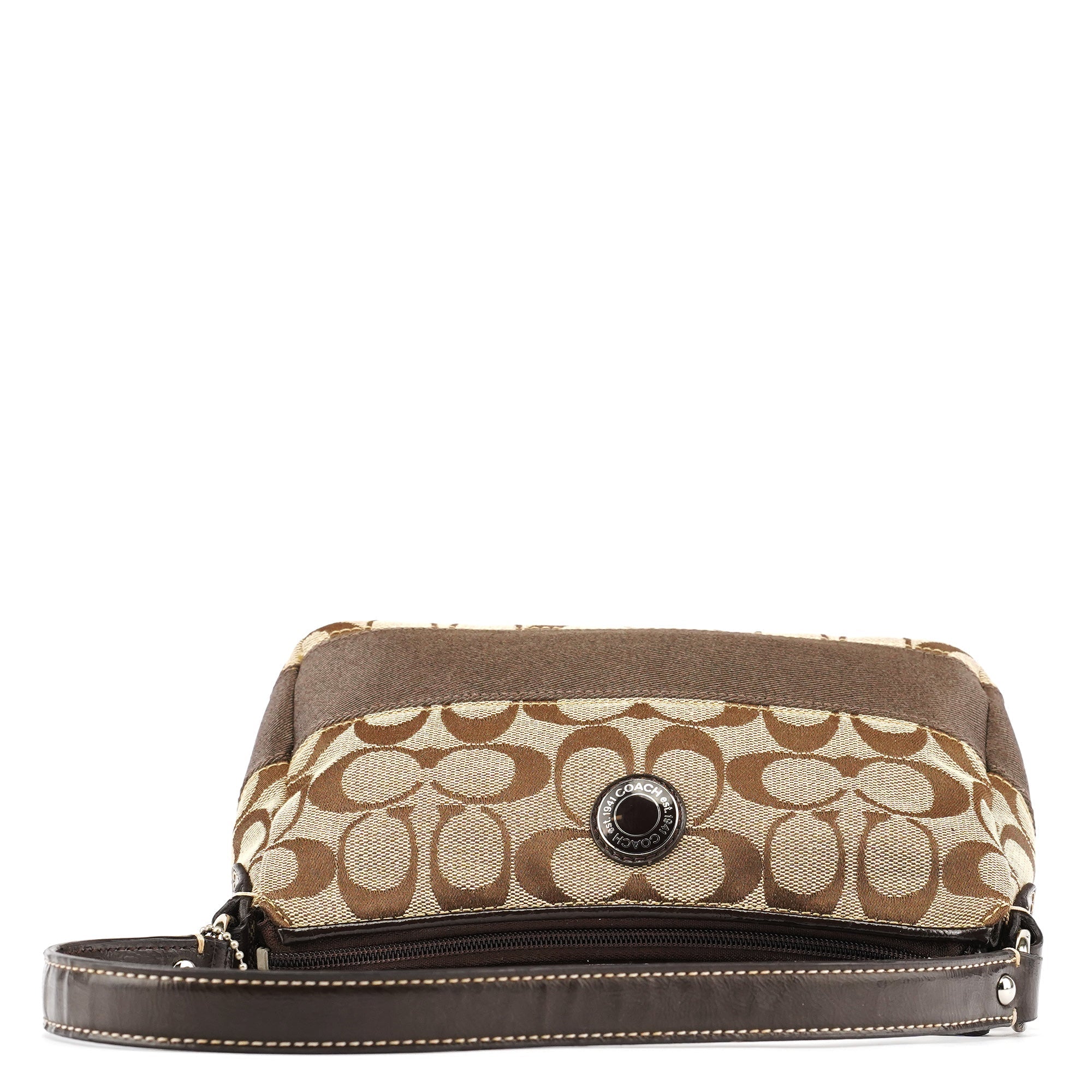 Beige Brown Signature Canvas Shoulder Bag