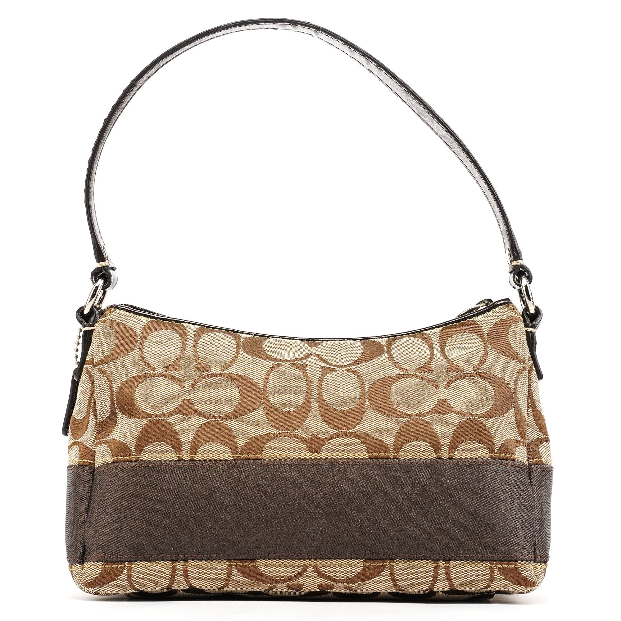 Beige Brown Signature Canvas Shoulder Bag