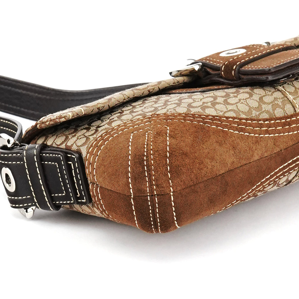 3628 Beige Brown Signature Soho Shoulder Bag