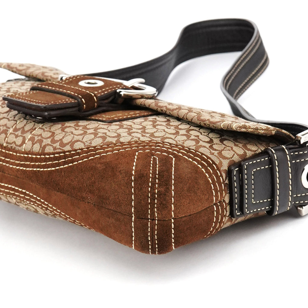 3628 Beige Brown Signature Soho Shoulder Bag
