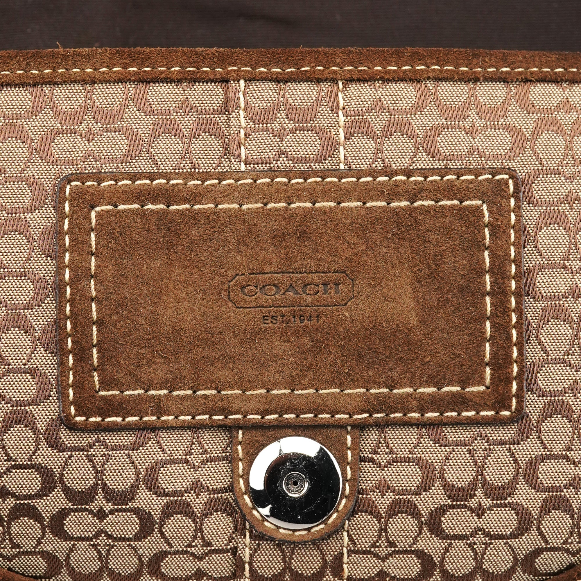 3628 Beige Brown Signature Soho Shoulder Bag