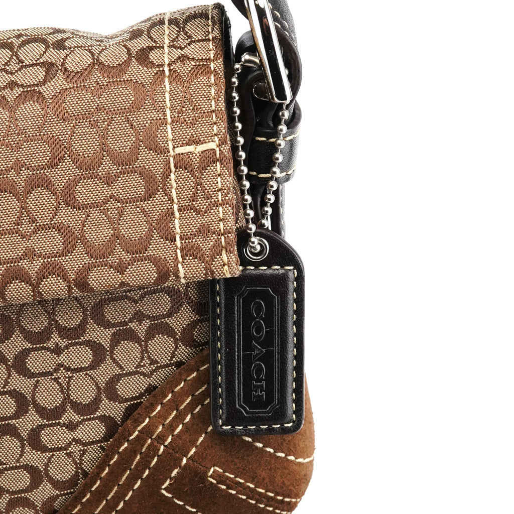 3628 Beige Brown Signature Soho Shoulder Bag