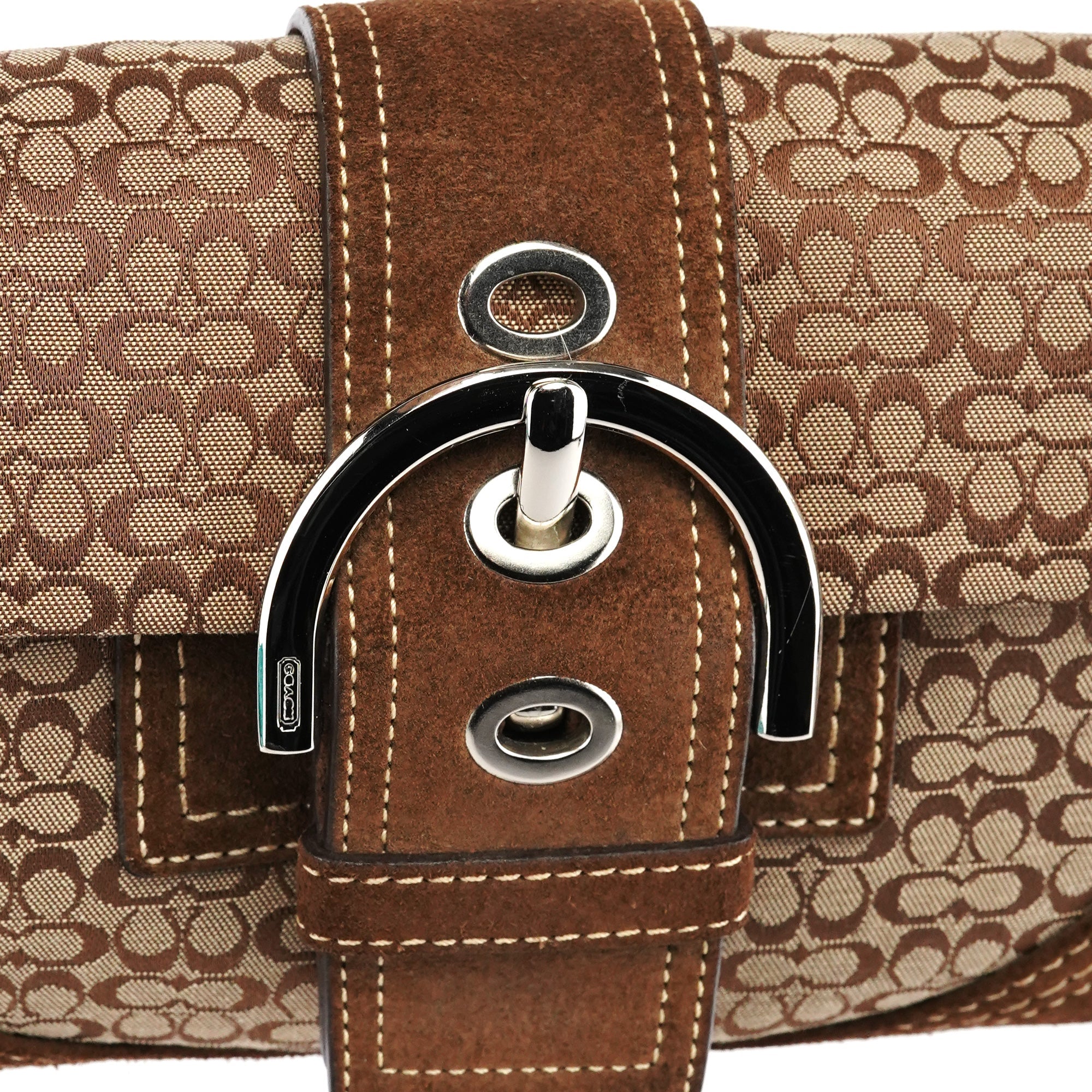3628 Beige Brown Signature Soho Shoulder Bag