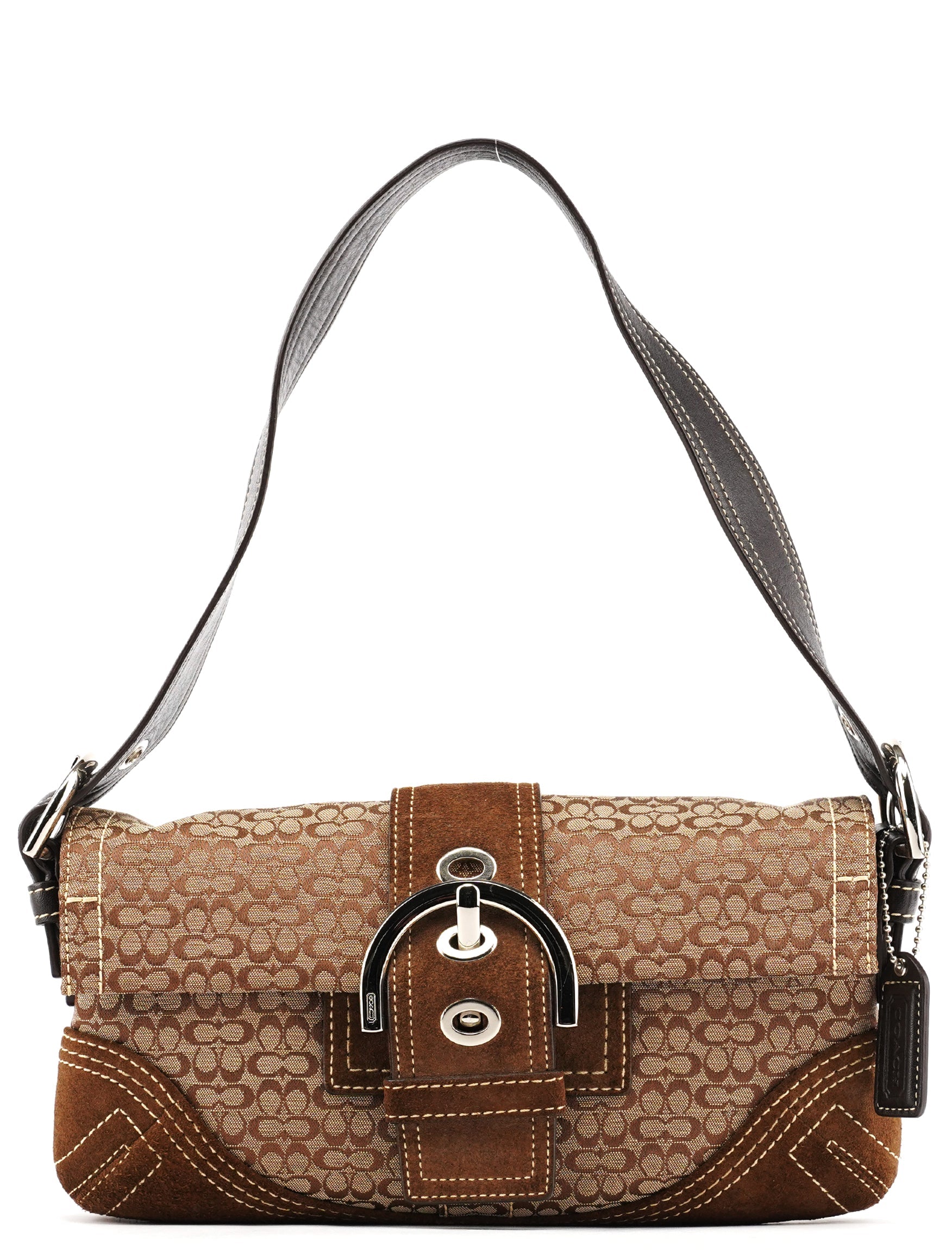 3628 Beige Brown Signature Soho Shoulder Bag