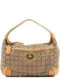 Beige Brown Signature Turnlock Shoulder Bag