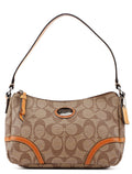 Beige Coated Canvas Signature C Mini Hobo Bag